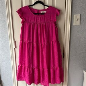 LOFT Fuchsia Tiered Dress